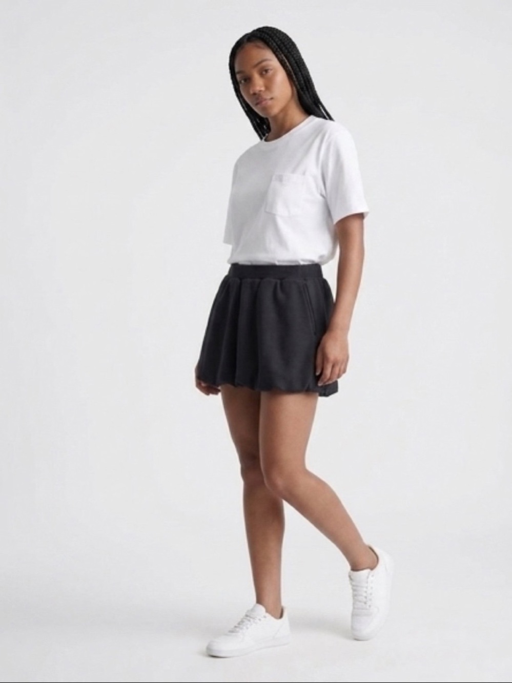 NWT OFFLINE By Aerie Cloud Fleece Bubble Skort  True Black Pull on Size Small S